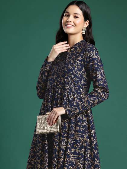 Sangria Women Printed Pure Cotton Kurta with Trousers