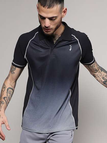 Campus Sutra Men Printed Polo Collar Pockets T-shirt