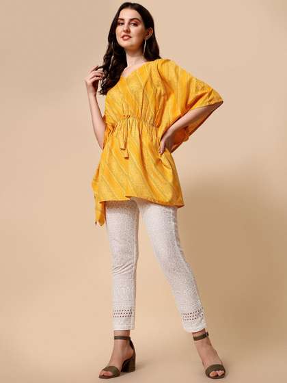 NAINVISH Floral One Shoulder Kimono Sleeve Kaftan Top