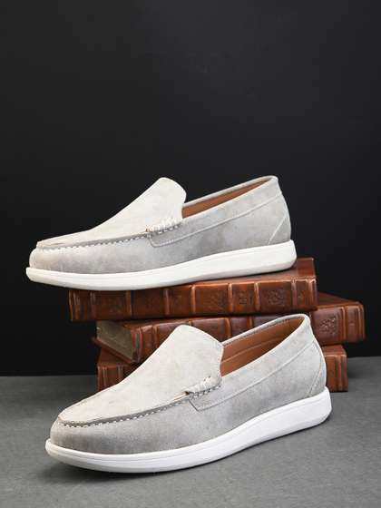 Mast & Harbour
                          Men Round Toe Memory Foam Suede Loafers