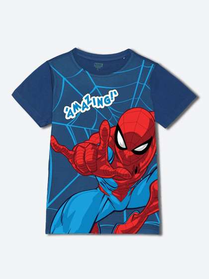 YK Marvel Boys Spider-man Printed T-shirt