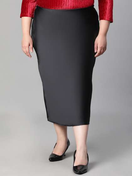 Oxolloxo Plus Size Pencil Midi Skirts
