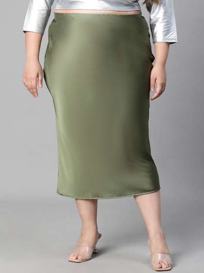 Oxolloxo Plus Size Pencil Midi Skirts
