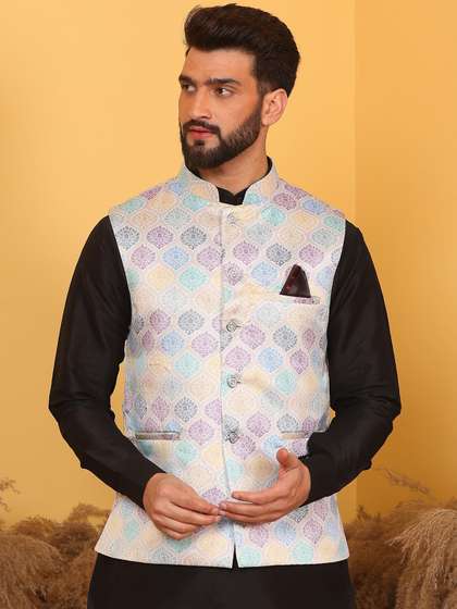 Armaan Ethnic Printed Woven Nehru Jacket