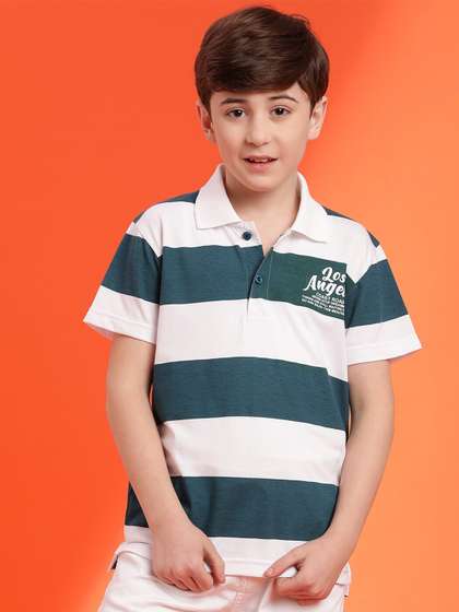 Lil Tomatoes Boys
                    Striped Polo Collar Casual T-shirt