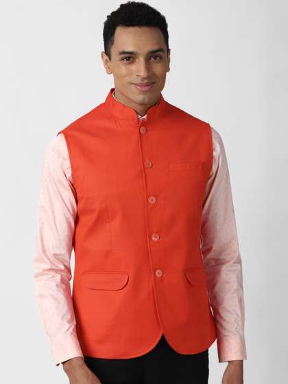 Peter England Elite Solid Woven Nehru Jacket