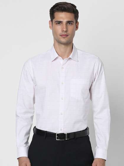 Peter England Men
                        Slim Fit Opaque Windowpane Checked Cotton Formal
                        Shirt