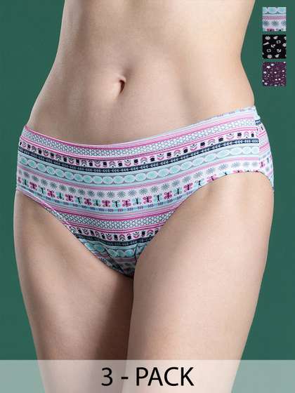 DressBerry Women Set
                        of 3 Printed Anti-Microbial Hipster Briefs