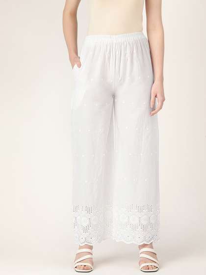 FERANOID Women Embroidered Ethnic Palazzos