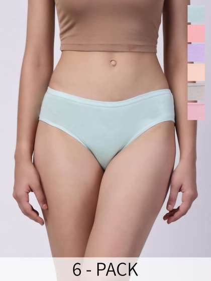 Floret Pack Of 6
                        Assorted Cotton Hipster Briefs ALISHA-2_Col_S