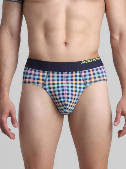Jack & Jones
                        Checked Mid-Rise Briefs 2672595001