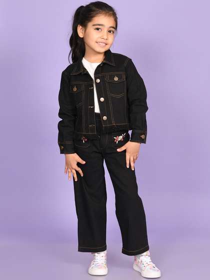 Superminis Girls Spread Collar Denim Jacket