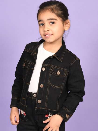 Superminis Girls Spread
                    Collar Denim Jacket