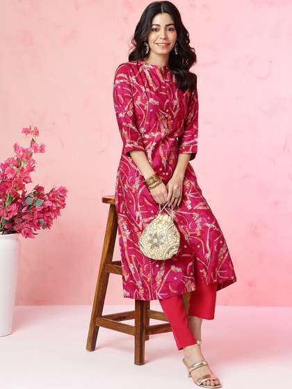Anouk Chanderi Silk Kurta & Trousers