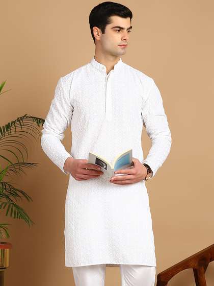 FUBAR Geometric
                        Embroidered Thread Work Kurta