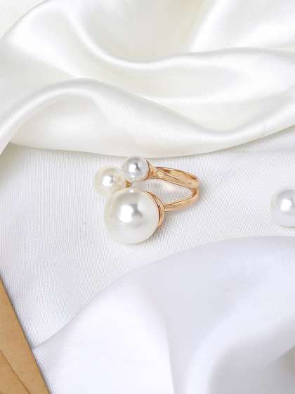 JOKER & WITCH Gold-Plated Pearls-Beaded Ring
