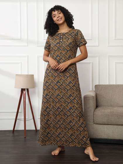 Bannos Swagger
                          Printed Cotton Maxi Nightdress
