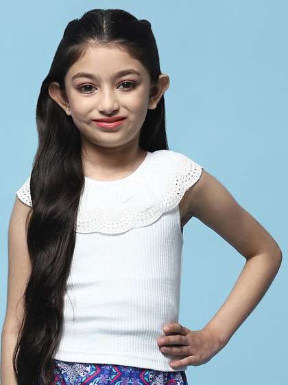 Biba Girls Round Neck
                    Sleeveless Cotton Top