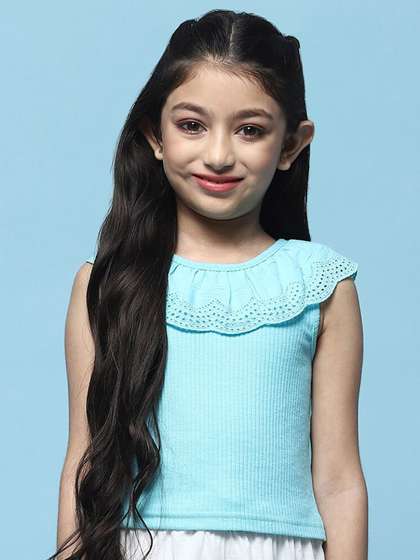Biba Girls Round Neck
                    Sleeveless Cotton Top