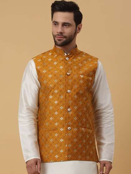 KRAFT INDIA Woven Design Nehru Jacket