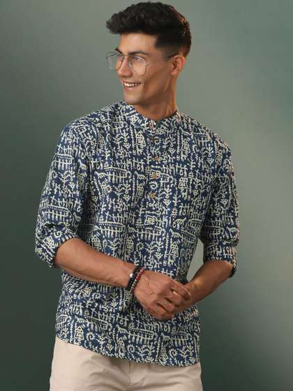 VASTRAMAY Geometric Printed Cotton Kurta