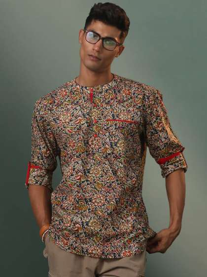 VASTRAMAY Floral Printed Short Kurta
