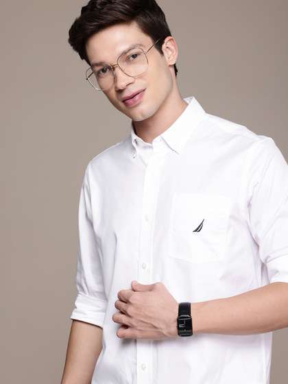 Nautica Opaque Pure Cotton Casual Shirt