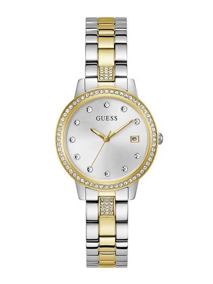 GUESS Round 34mm
                        White Dial Analog Women Watch - GW0725L1