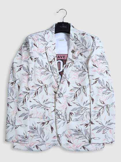 CAVIO Boys Printed Pure
                    Cotton Blazers & T-Shirt