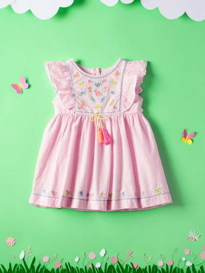 Nauti Nati Infants
                    Embroidered Ruffled Sleeveless Cotton Fit and Flare
                    Dress