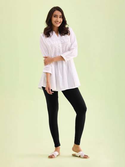 Go Colors Plus Size
                        Slim-Fit Ankle-Length Leggings