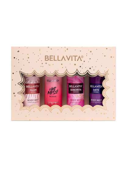 Bella Vita Organic
                        Women 4-Pcs Long Lasting Body Mist Travel-Size
                        Gift Set - 50 ml Each