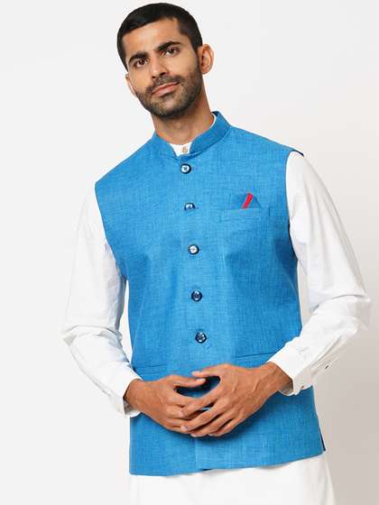 Indivisual Clothing Woven Nehru Jacket