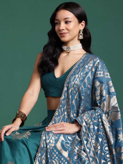 Sangria Printed Ready to Wear Lehenga & Blouse With Dupatta