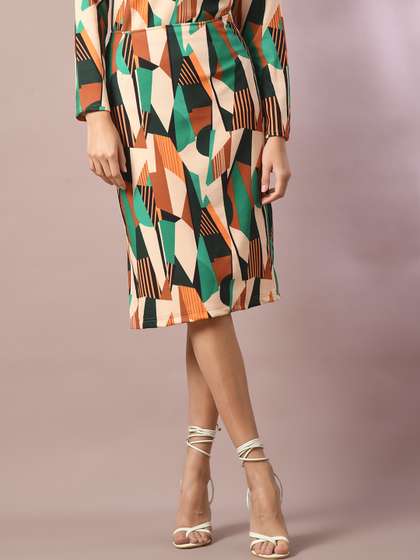 Myshka Straight Knee Length Skirts