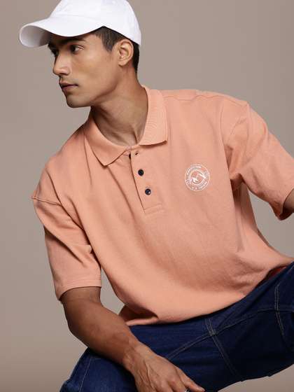 Roadster The Life Co. Pure Cotton Polo Collar T-shirt