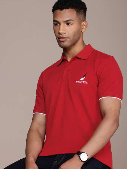 Nautica Brand Logo
                        Embroidered Polo Collar Pure Cotton T-shirt