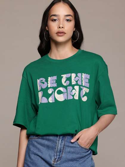 The Roadster
                          Lifestyle Co. Women Printed Pure Cotton
                          Oversized T-shirt