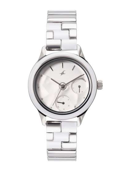 Fastrack Cerame
                    Multifunction Analog With Silver Dial Watch For
                    Girls - 6294kd02