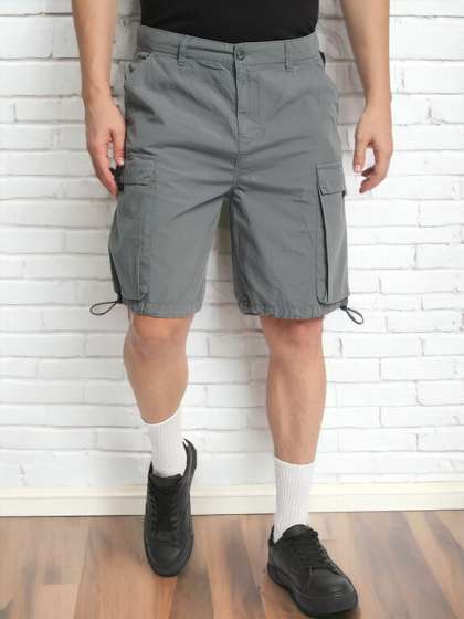 Bene Kleed Men Relaxed
                      Fit Pure Cotton Cargo Shorts with Adjustable Hem
