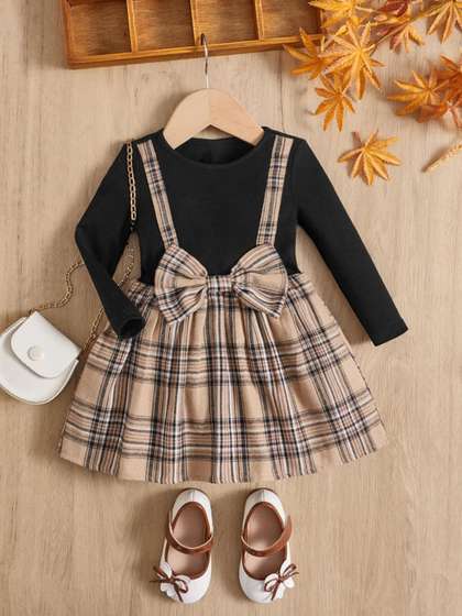 BAESD Girls Checked
                    Pinafore Dress