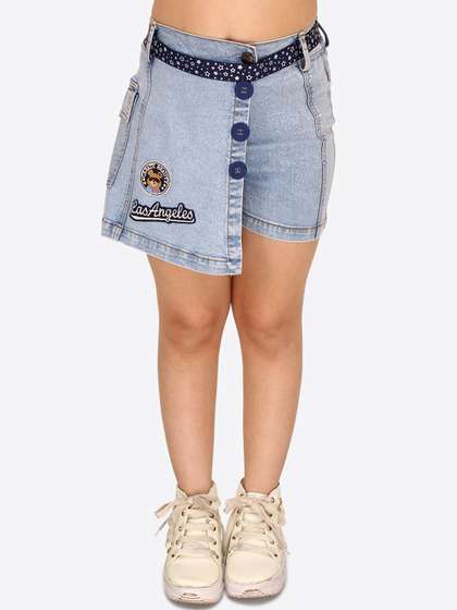 CUTECUMBER Girls
                    Embellished Denim Skorts