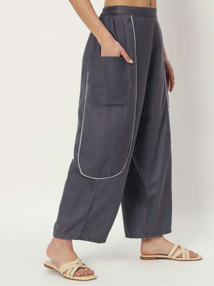 9rasa Women Cotton Straight Palazzos