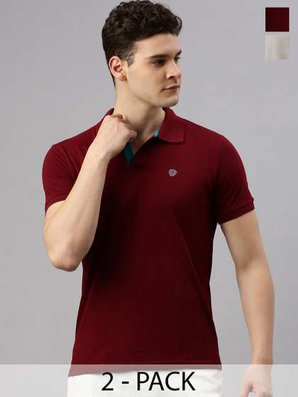 Lux Cozi Pack of 2 Polo Collar Anti Odour Pure Cotton Lounge T-shirts