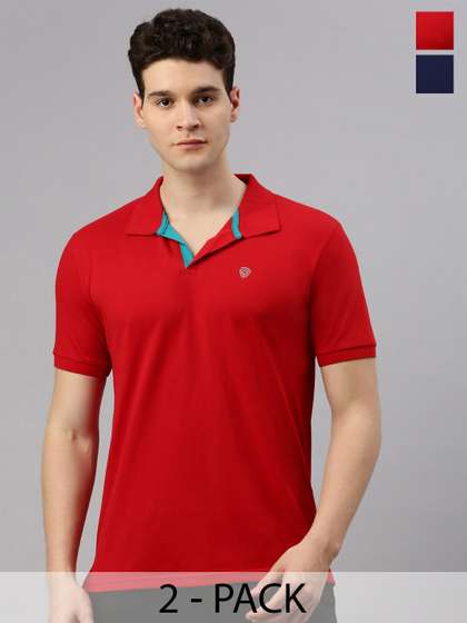 Lux Cozi Pack Of 2 Polo Collar Cotton Lounge T-shirts