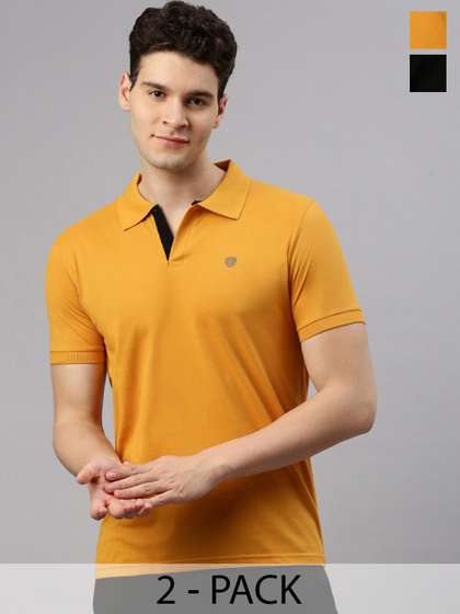 Lux Cozi Pack Of 2 Polo Collar Cotton Lounge T-shirts