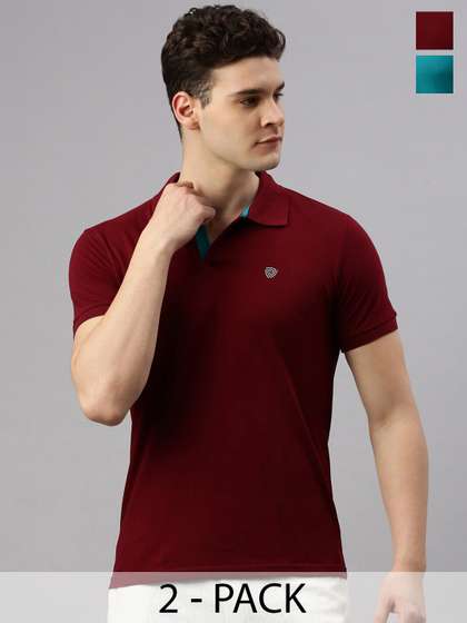 Lux Cozi Pack Of 2 Polo Collar Short Sleeves Anti Odour Lounge T-shirts