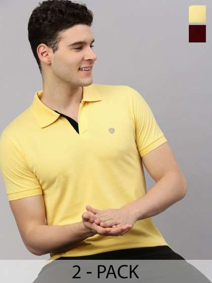 Lux Cozi Pack Of 2 Polo Collar Cotton Lounge T-shirts