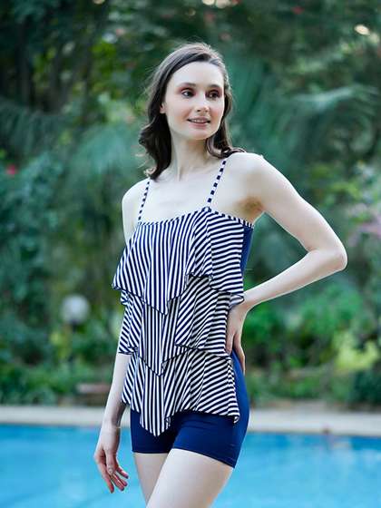 CUKOO Striped Padded
                        Bodysuit