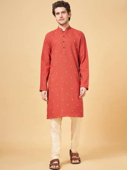 indus route by Pantaloons Woven Design Pure Cotton Kurta